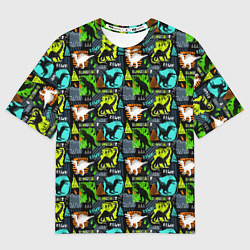 Футболка оверсайз мужская Dinosaurs, цвет: 3D-принт