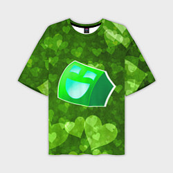Футболка оверсайз мужская Geometry Dash: Green Love Z, цвет: 3D-принт
