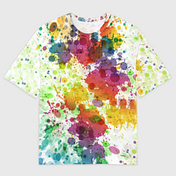 Футболка оверсайз мужская Красно-жёлтые пятна, цвет: 3D-принт