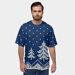 Футболка оверсайз мужская Зимняя ночь, цвет: 3D-принт — фото 2