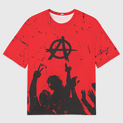 Футболка оверсайз мужская АНАРХИЯ СВОБОДА Z, цвет: 3D-принт