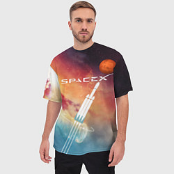 Футболка оверсайз мужская Space X, цвет: 3D-принт — фото 2