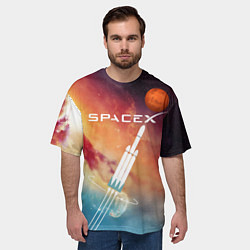 Футболка оверсайз мужская Space X, цвет: 3D-принт — фото 2