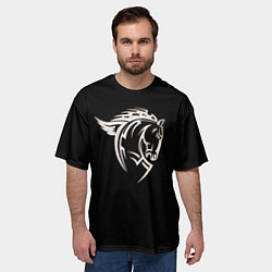 Футболка оверсайз мужская Конь армейский, цвет: 3D-принт — фото 2