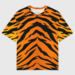 Футболка оверсайз мужская Шкура тигра, цвет: 3D-принт