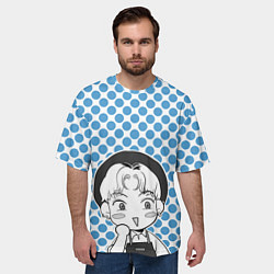 Футболка оверсайз мужская О Чан У хихикает чиби, цвет: 3D-принт — фото 2