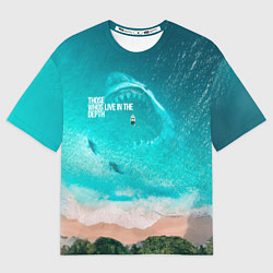 Футболка оверсайз мужская Shark in sea, цвет: 3D-принт