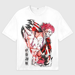 Футболка оверсайз мужская Вырывающийся Сукуна, Магическая битва, цвет: 3D-принт