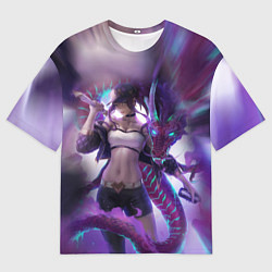 Футболка оверсайз мужская LEAGUE OF LEGENDS AKALI ЛИГА ЛЕГЕНД АКАЛИ, цвет: 3D-принт