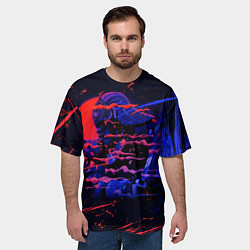 Футболка оверсайз мужская Neon Samurai Неоновый Самурай, цвет: 3D-принт — фото 2
