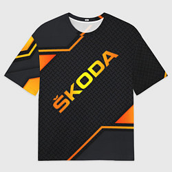 Футболка оверсайз мужская Skoda Gold Шкода, цвет: 3D-принт