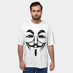 Футболка оверсайз мужская Анонимус!!, цвет: 3D-принт — фото 2