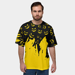 Футболка оверсайз мужская Тыквенные смайлы, цвет: 3D-принт — фото 2