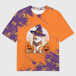 Футболка оверсайз мужская Корги на хэллоуине, цвет: 3D-принт