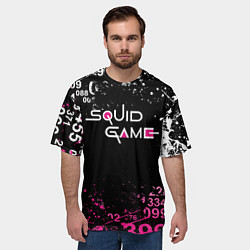 Футболка оверсайз мужская Игра в кальмара: Брызги красок, цвет: 3D-принт — фото 2