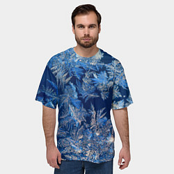 Футболка оверсайз мужская Снежинки макро snowflakes macro, цвет: 3D-принт — фото 2