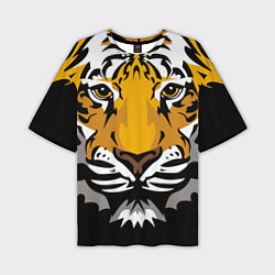 Мужская футболка оверсайз Суровый взгляд тигра