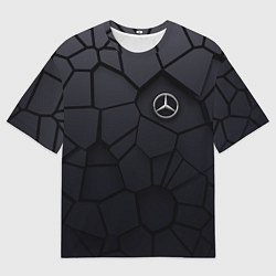 Футболка оверсайз мужская Мерседес 3D плиты, цвет: 3D-принт
