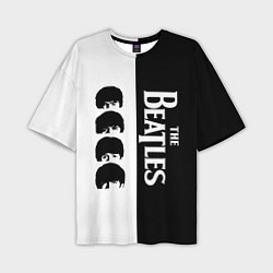 Мужская футболка оверсайз The Beatles черно - белый партер