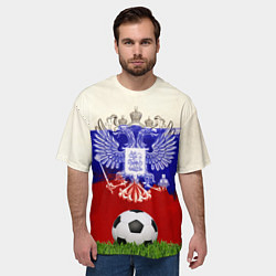 Футболка оверсайз мужская Российский футбол, цвет: 3D-принт — фото 2