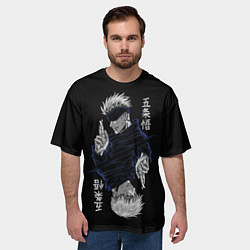Футболка оверсайз мужская GOJO SATORU МАГИЧЕСКАЯ БИТВА JUJUTSU KAISEN, цвет: 3D-принт — фото 2