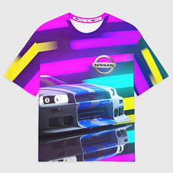 Футболка оверсайз мужская NISSAN GT-R SKYLINE, цвет: 3D-принт
