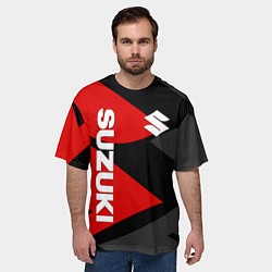 Футболка оверсайз мужская SUZUKI СУЗУКИ RED LOGO, цвет: 3D-принт — фото 2