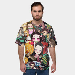 Футболка оверсайз мужская КЛИНОК РАССЕКАЮЩИЙ СТИКЕРБОМБИНГ, цвет: 3D-принт — фото 2