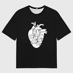 Футболка оверсайз мужская Раненное-сердце, цвет: 3D-принт