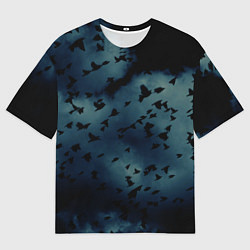 Мужская футболка оверсайз Flock of birds