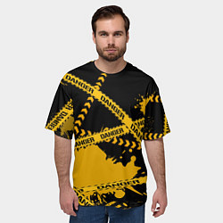 Футболка оверсайз мужская Лента DANGER, цвет: 3D-принт — фото 2