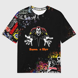 Футболка оверсайз мужская Лого рок групп, цвет: 3D-принт