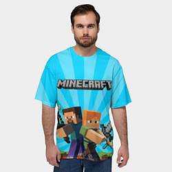 Футболка оверсайз мужская МАЙНКРАФТ ГЕРОИ ИГРЫ MINECRAFT, цвет: 3D-принт — фото 2