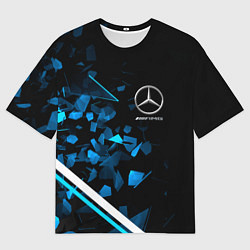 Мужская футболка оверсайз Mercedes AMG Осколки стекла