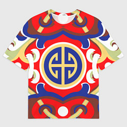 Мужская футболка оверсайз Монгольский орнамент