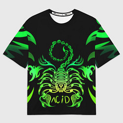 Футболка оверсайз мужская Acid scorpion, цвет: 3D-принт