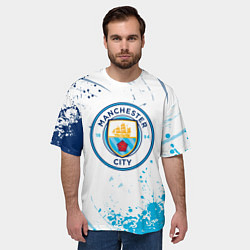 Футболка оверсайз мужская Manchester City - Футбольный клуб, цвет: 3D-принт — фото 2