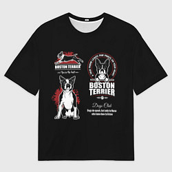 Мужская футболка оверсайз Бостон-Терьер Boston Terrier