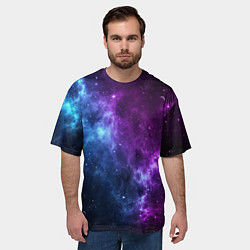 Футболка оверсайз мужская NEON GALAXY НЕОНОВЫЙ КОСМОС, цвет: 3D-принт — фото 2
