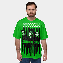Футболка оверсайз мужская Green day is here, цвет: 3D-принт — фото 2