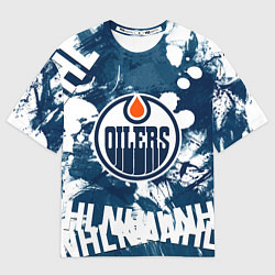 Футболка оверсайз мужская Эдмонтон Ойлерз Edmonton Oilers, цвет: 3D-принт