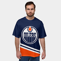 Футболка оверсайз мужская Edmonton Oilers Эдмонтон Ойлерз, цвет: 3D-принт — фото 2