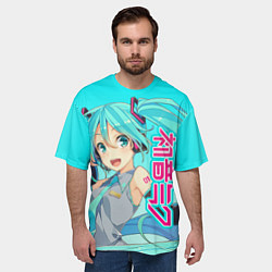 Футболка оверсайз мужская Hatsune Miku Мику Хацунэ, цвет: 3D-принт — фото 2