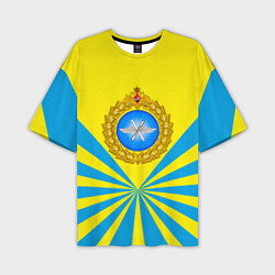 Футболка оверсайз мужская Большая эмблема ВВС РФ, цвет: 3D-принт