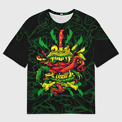 Футболка оверсайз мужская Гамбургер на Хэллоуин, цвет: 3D-принт