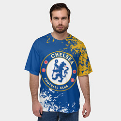 Футболка оверсайз мужская ЧЕЛСИ, БРЫЗГИ КРАСОК, цвет: 3D-принт — фото 2