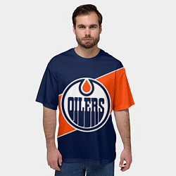 Футболка оверсайз мужская Эдмонтон Ойлерз Edmonton Oilers NHL, цвет: 3D-принт — фото 2
