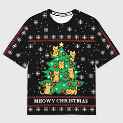 Футболка оверсайз мужская MEOWY CHRISTMAS 2022, цвет: 3D-принт