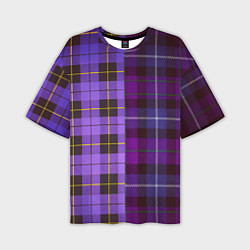 Футболка оверсайз мужская Purple Checkered, цвет: 3D-принт