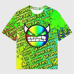 Футболка оверсайз мужская Geometry Dash: Acid Green, цвет: 3D-принт